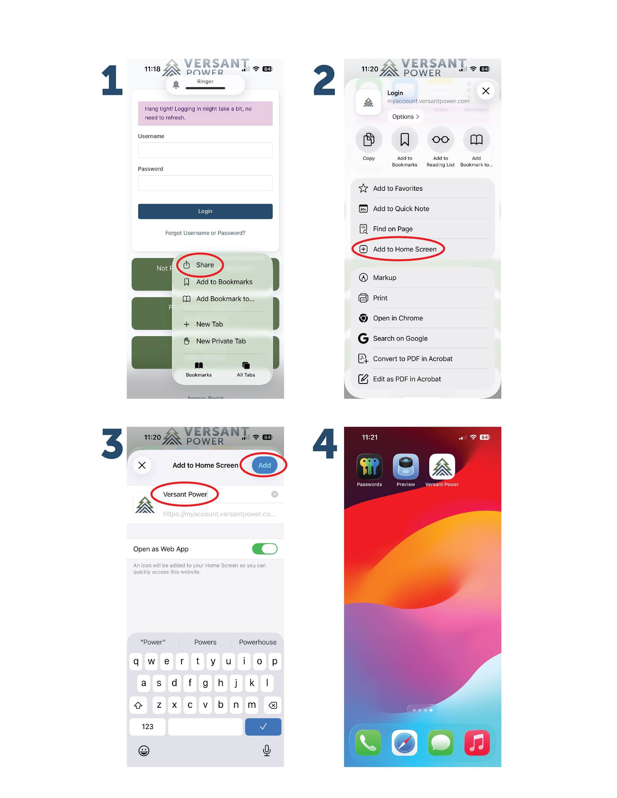 versant power app instructions